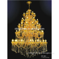 Most luxury big gold crystal chandelier pendant lamp for hotel equipment